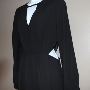 NWT Dressy Black Romper with Side Cut-Outs